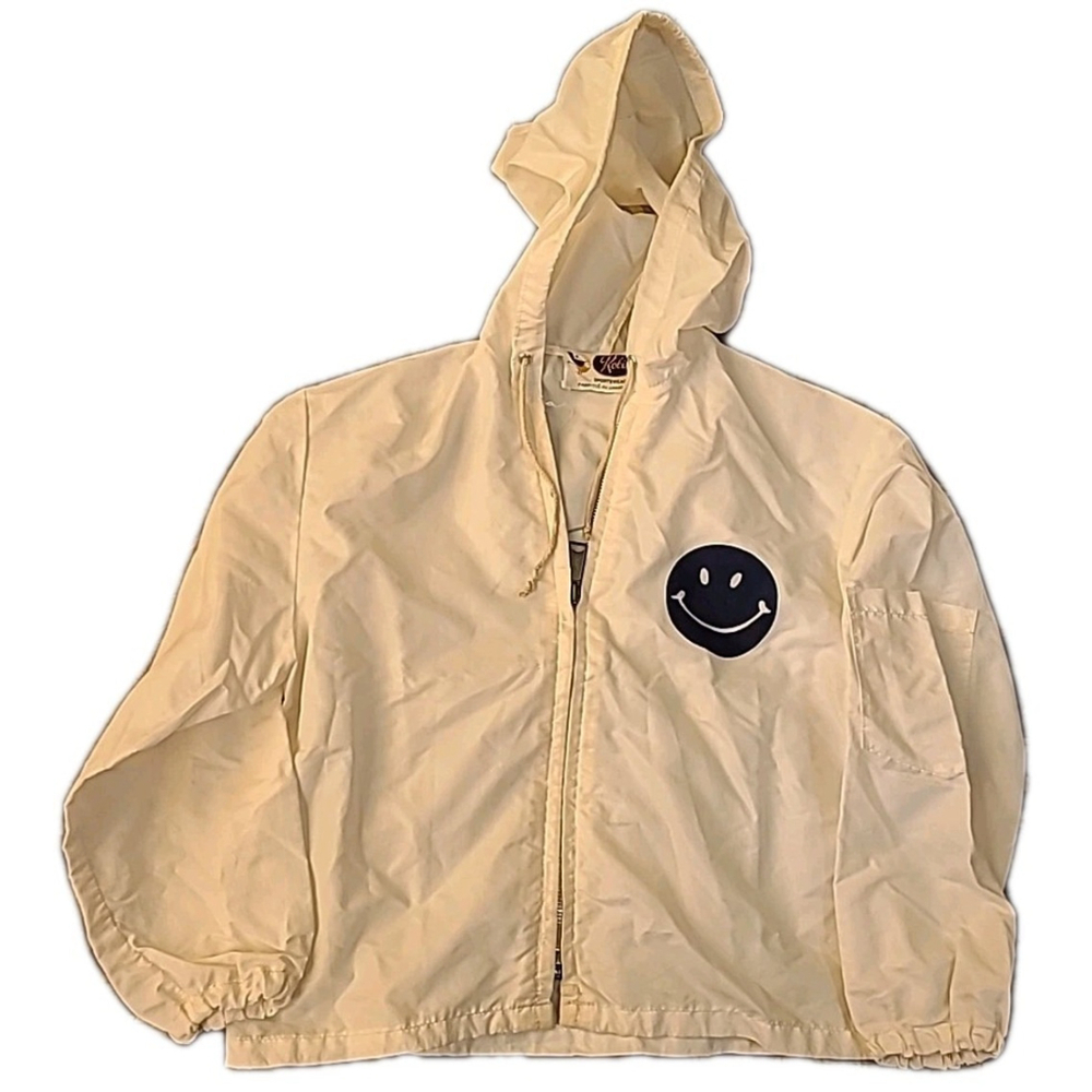 Vintage Smile Face Toddler Baby Jacket White Double Sided Made In Canada Robin